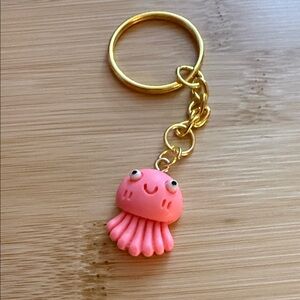 Charming Pink Jellyfish Keychain for Kids